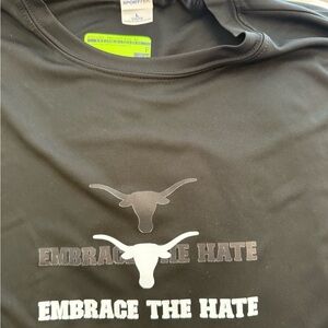Sport-Tek Youth size large Long Sleeve, Longhorn “Embrace the Hate”